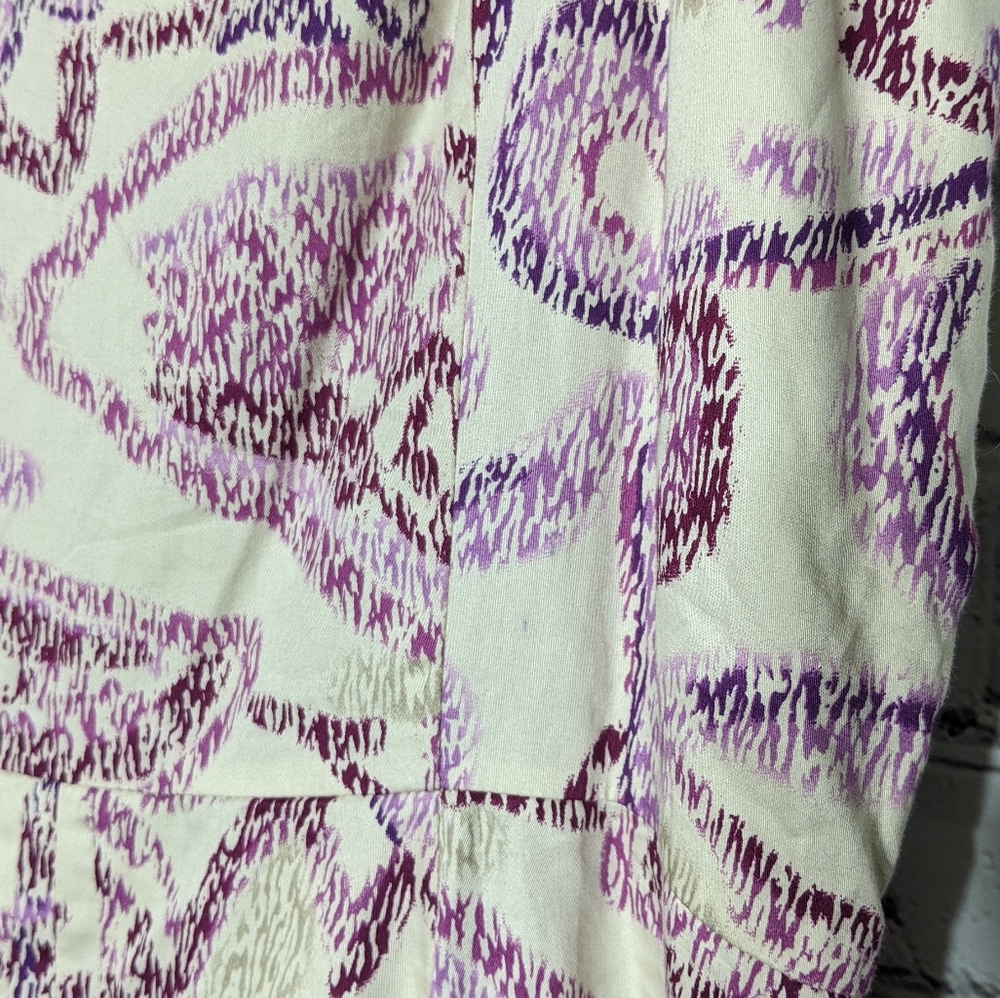 Ann Taylor Women's Sundress Loft Tan Purple Dress Petite 14 - Picture 8 of 8